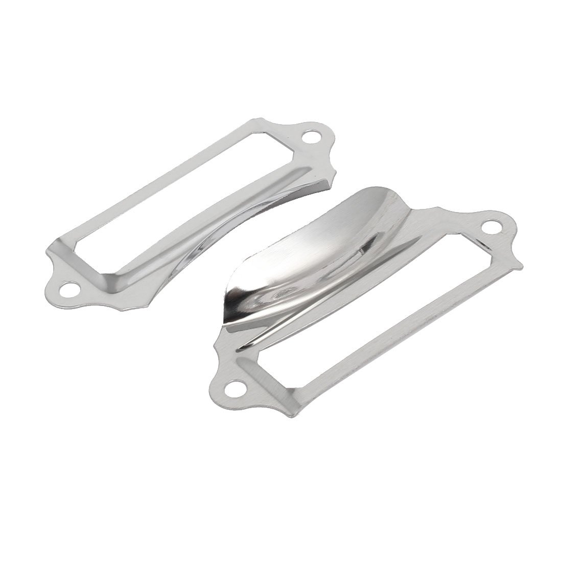 Sourcingmap Label Holder Pull Handles, Vintage Label Frame Drawer Knobs for Cabinet Cupboard Silvery 69x29mm Pack of 25 w Screws - Image 2