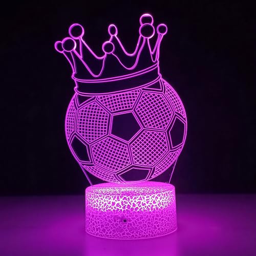 Balón de fútbol luz nocturna 3D ideal como regalo de cumpleaños para niños con 16 colores 3