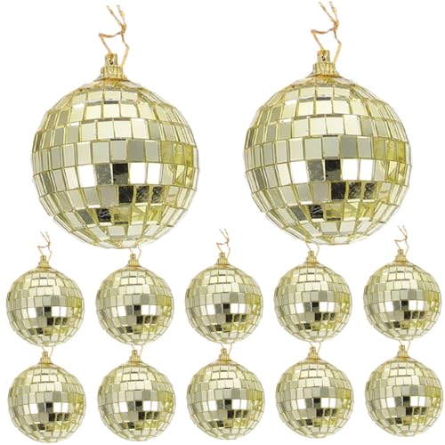LIFKOME 12 Pezzi Palline Appendibili Specchio da Decorazioni Natalizie Albero con Effetto Riflettente per Feste e Matrimonio Palle Discoteca Resistenti in Vetro per Addobbi e Fotografia