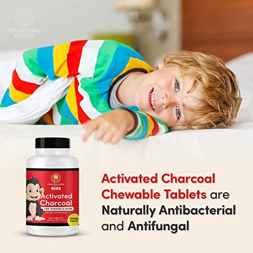 Charcoal House Chewable Activated Charcoal Tablets For Kids | Natural, Vegan, Non-Gmo & Gluten Free | For Teeth, Stomach, Gas & Nausea | Usp Food Grade | 135 Ct. #TOP2
