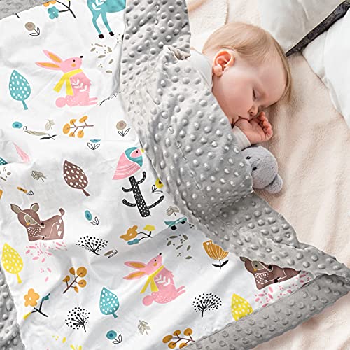 Image of GetfuQi Organic Cotton Baby Blanket - Soft, Cozy Security Blanket With 3D Little Beans for Soothing, 30"X40" Neutral for Boy Girl, Lightweight Receiving Blanket