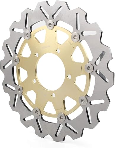 Miniatura 2 de Lirun - Par de discos de freno delantero de repuesto para Kawasaki Ninja ZX6RR 2005-2006  VERSYS 650 2007-2014  Ninja ZX10R 2004-2007, dorado