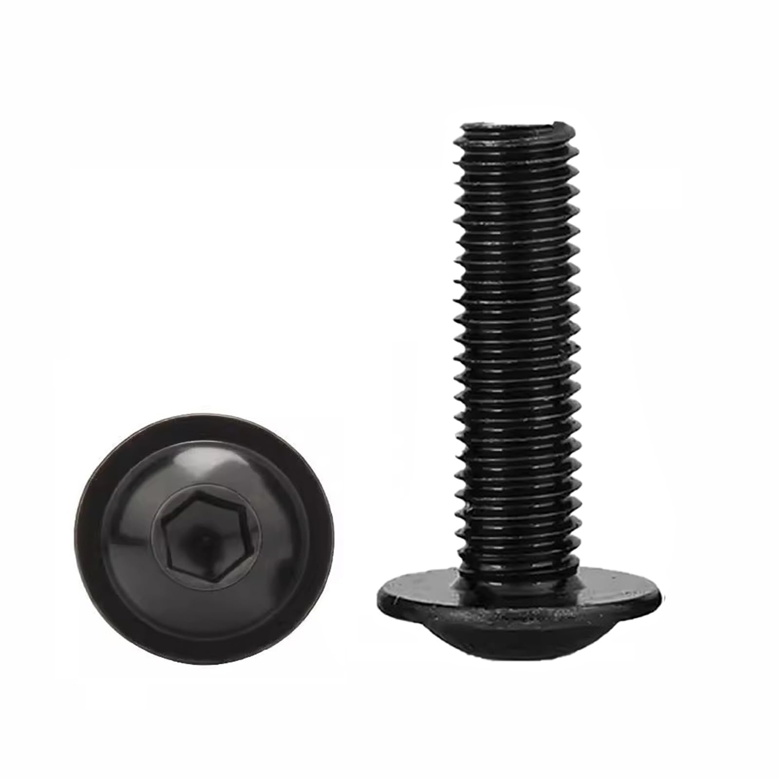 Viti A Brugola Testa Bombata Con Flangia - Set M6 In Acciaio Grado 10.9 Nero - Foto 8