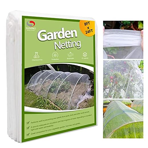 Garden Netting Pest Barrier, Plant Covers 8x24Ft Mesh Mosquito Net Bird Netting for Garden Protection, Plant Netting for Raised Garden Beds Row Cover