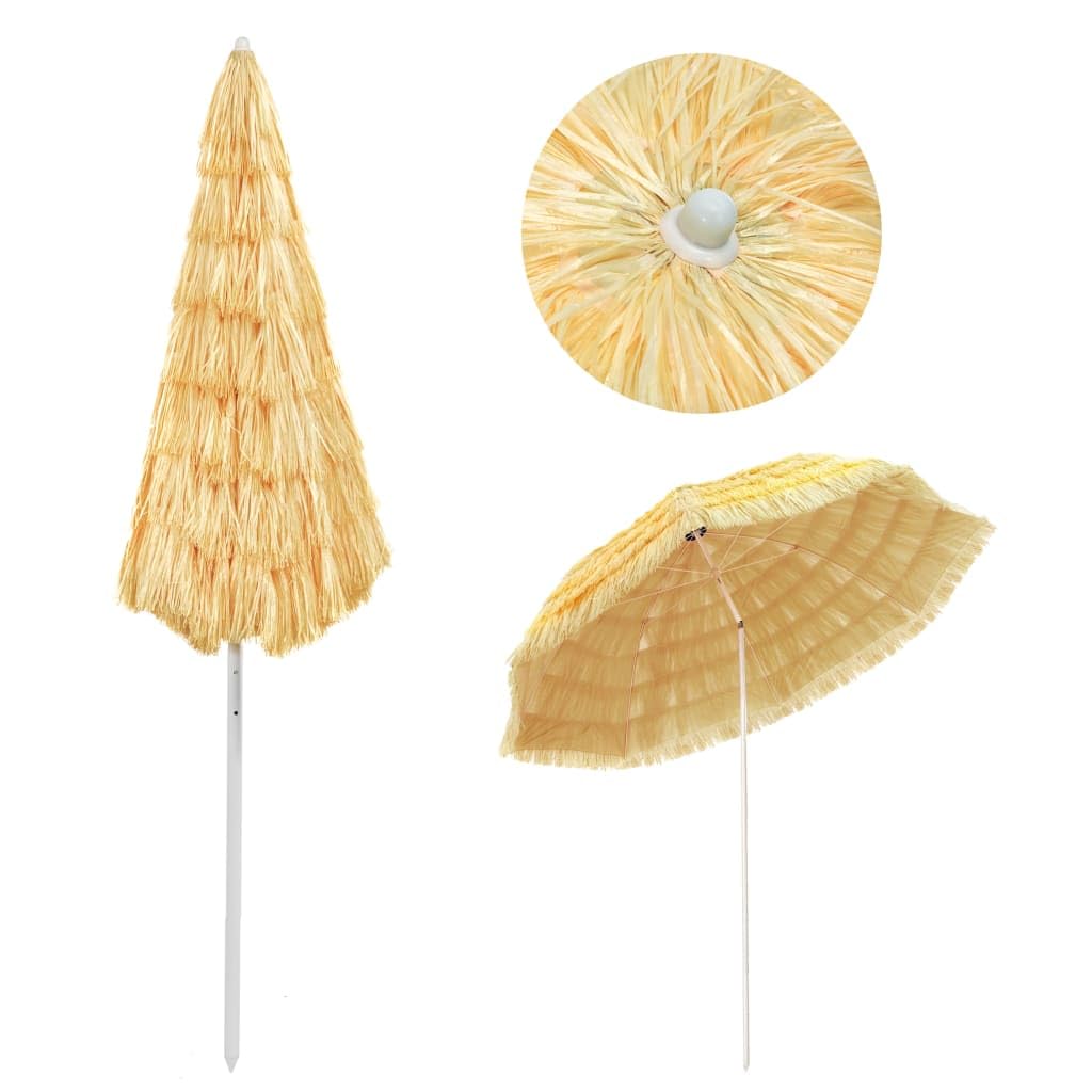vidaXL Ombrellone da Spiaggia Naturale 300 cm in Stile Hawaiano