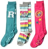Hasbro My Little Pony Girls 3 Pack Knee High Socks, Multi, Shoe Size: 3-8