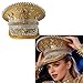 Lightweight Comfortable Punk Hat Size 56 58cm with Glitters Rhinestones Decors for Daily Fashion Vintage Look Music Theme Hat Multicolor