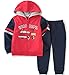 Kids Headquarters Little Boys 2 Pieces Hooded Fleece Pants Set-Red, Red, 6
