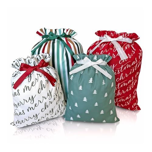 Gather & Knot Drawstring Christmas Gift Bags Set