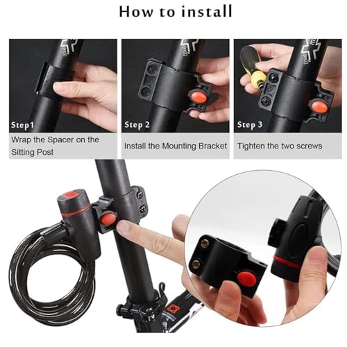 Image of KAIDAA Anti Theft Cable Lock for Cycle, Bike, Scooty & Helmet | 12mm Waterproof Steel Cable Lock with 2 Keys | Heavy Duty Multipurpose Advanced Security Lock [1mtr]