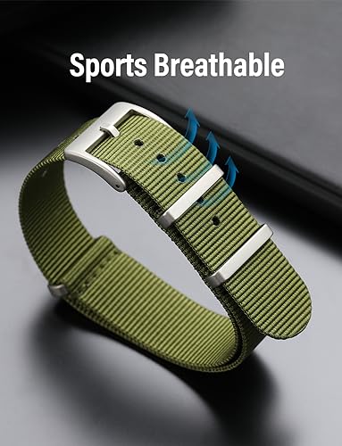Image of TACTICAL FROG Nylon Watch Band 18mm 19 mm 20mm 22 mm 24 mm, Waterproof Military Watch Straps Replacement for Men Women, With Stainless Steel Buckle