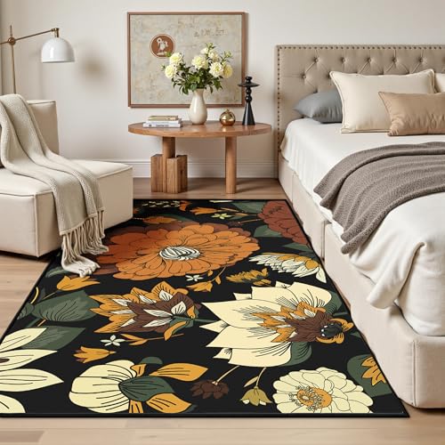 Tapete Boho Floral Tyrot 3x5 Pies Antideslizante Lavable miniatura 2