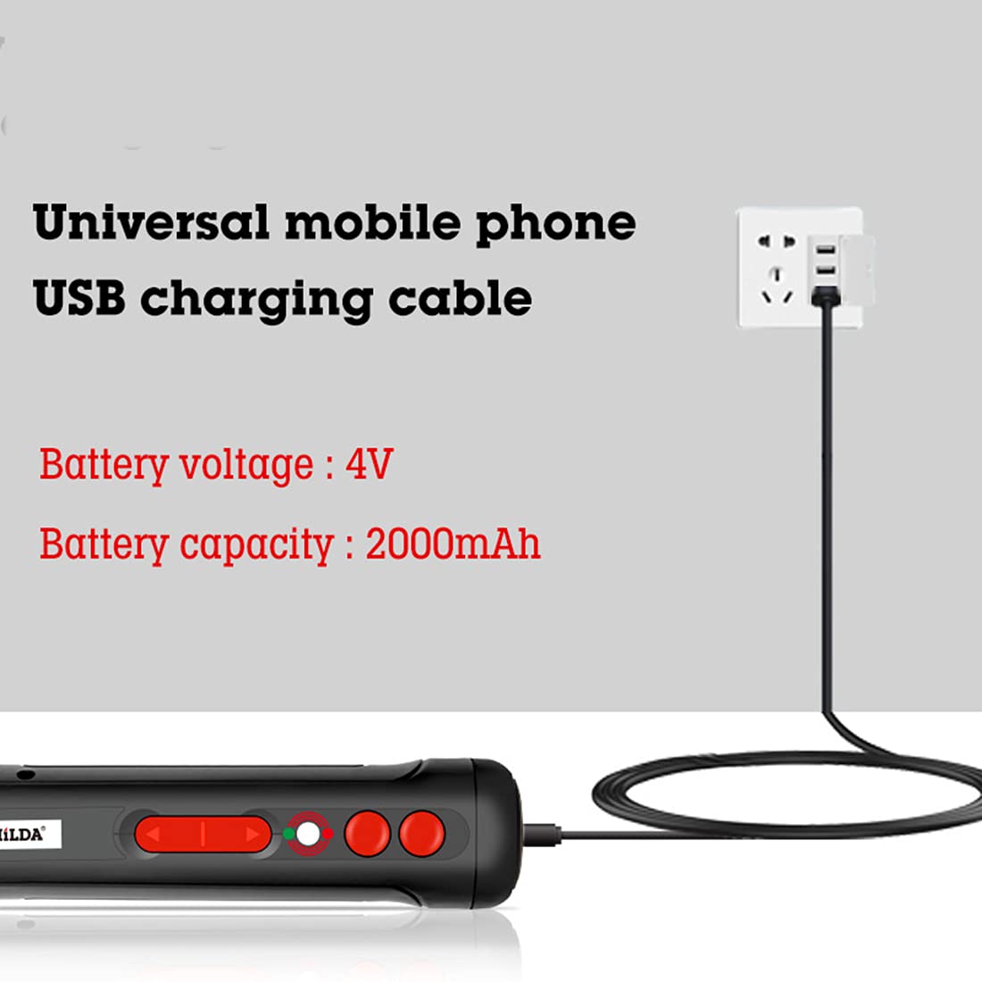 Mini destornillador eléctrico, juego de herramientas inalámbricas,2000 mAh taladros pequeños recargables destornilladores eléctricos de 4V con función de detección de circuito,luz de trabajo LED