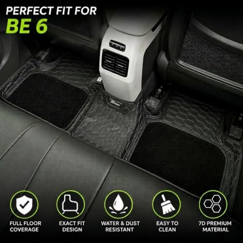 Image of EV MASTER 7D Car Floor Mats for Mahindra BE 6 Hybrid (2026 Onwards) Complete Set | All Weather | Anti-Slip | Luxury Premium Car Mat | Full Coverage | Custom Fitted Car Foot Mats