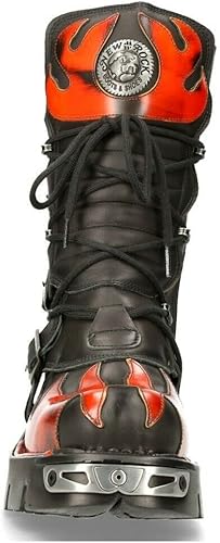 Miniatura 4 de NEW ROCK Botas 591 Flame Metallic Leather Goth punk Biker Fashion