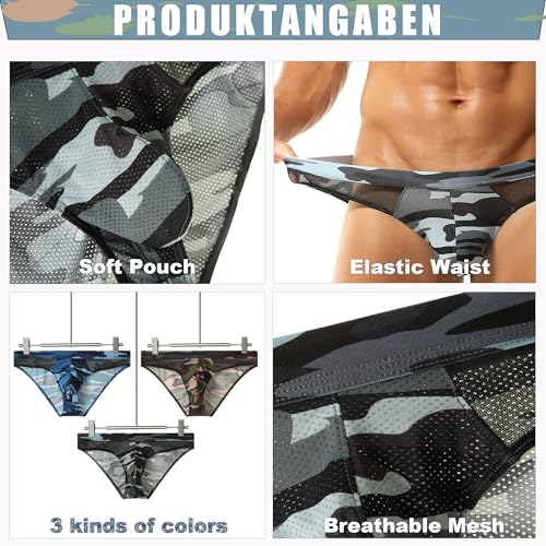 Mens Mesh Sheer Thongs Camouflage Underwear Bikini Low Rise Thongs for Clubwear Nightwear4