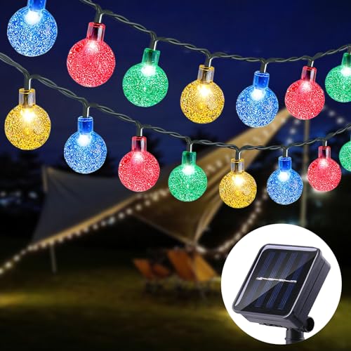 Anmossi Catena Luminosa Esterno Solare,11M 60 LEDs Catena Luminosa Solare,8 Modos,Impermeabile Lampada Solare per Giardino per Giardino,Terrazzo,Natale,Matrimonio,Festa(Colore)