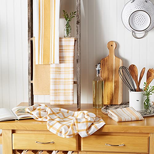 Dii Assorted Woven, Kitchen Dishtowel Set, 18X28, Honey Gold, 5 Piece #TOP3