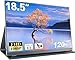 CUIUIC Portable Gaming Monitor 18,5 Zoll 120Hz, Tragbarer Laptop Full HD IPS Bildschirm mit HDR 1080P 100% sRGB, HDMI und USB Type-C Anschluss, VESA, Zweitbildschirm für Laptop/PS4/5/Xbox