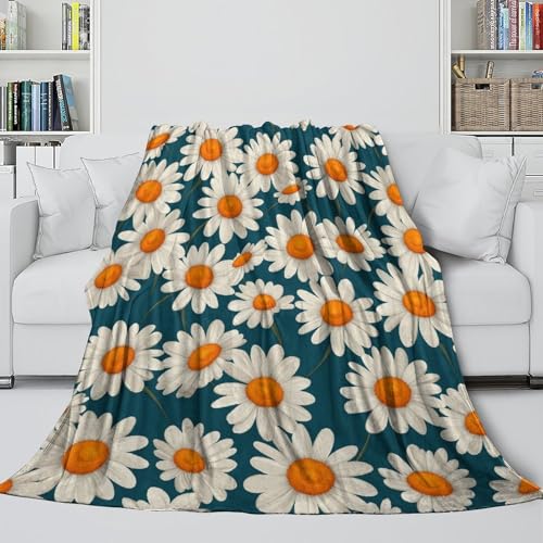 Couverture en flanelle douce jeté de canapé imprimé fleur 50x60inch - 5