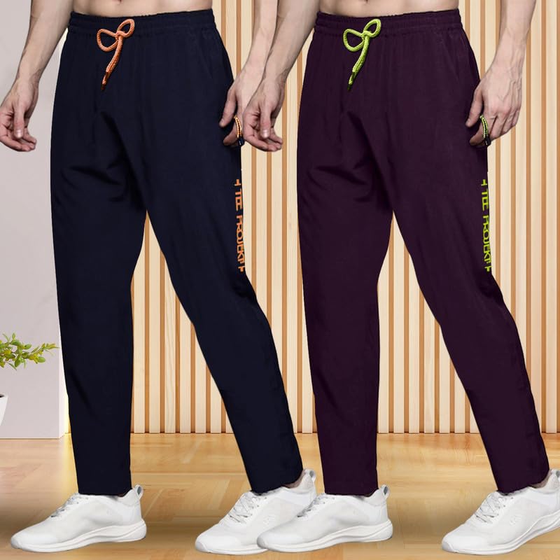 Image of Pinkmint Track Pant for Men ll Soild Track Pant ll Stretchable Regular Fit ll Yoga Wear ll Active wear (Pack of 2)