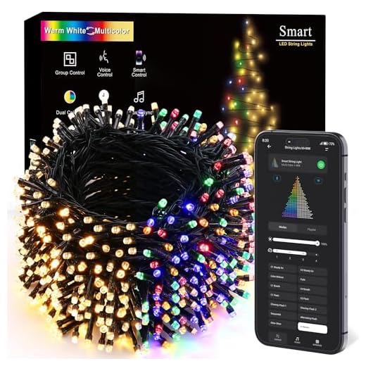 BrizLabs Smart Christmas Tree Lights, 262.4ft 800 LED Color Changing Christmas String Lights with APP/Voice Control, Warm White & Multicolor Xmas Lights Music Xmas Fairy Lights for Indoor Outdoor Home