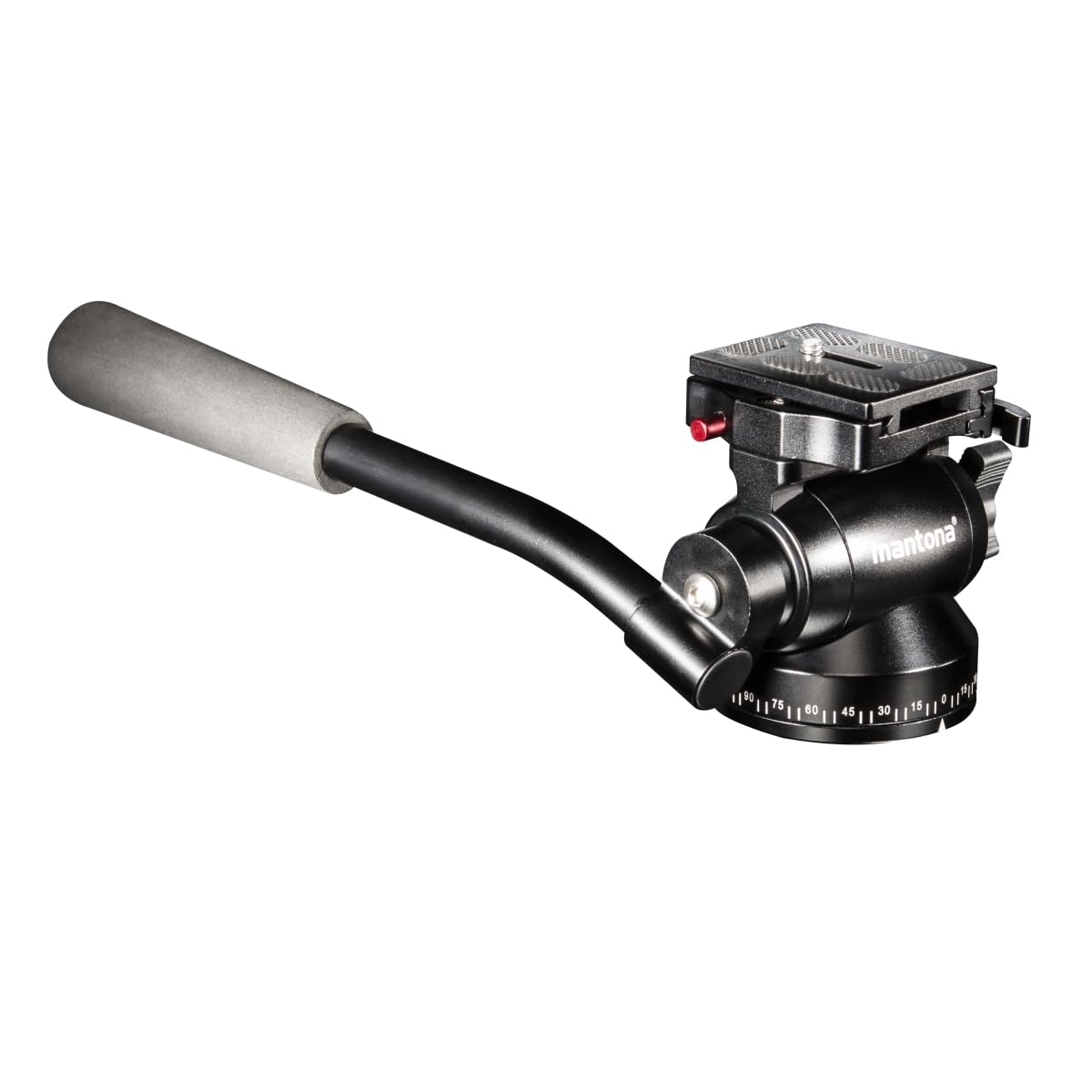 Mantona 19889 Rotule Pro Vidéo Fluide avec Base Plate 360° Noir