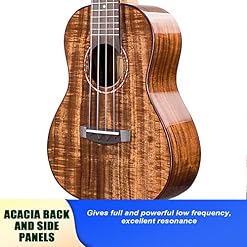 TyhhxNq Concert Ukulélé, 23 Pouces Instrument D’ukulélé en Bois D’acacia pour Adultes Débutants Professionnels avec Sac… - Les Beatles, Paul McCartney, John Lennon, RIngo Starr, George Harrison TyhhxNq Concert Ukulélé, 23 Pouces Instrument D'ukulélé en Bois D'acacia pour Adultes Débutants Professionnels avec Sac… – Image 3