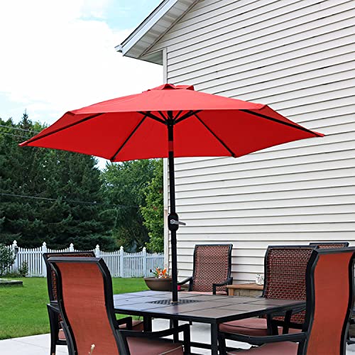 Sunnydaze 7.5 Foot Outdoor Patio Umbrella With Tilt & Crank, Aluminum, Burnt Orange #TOP1