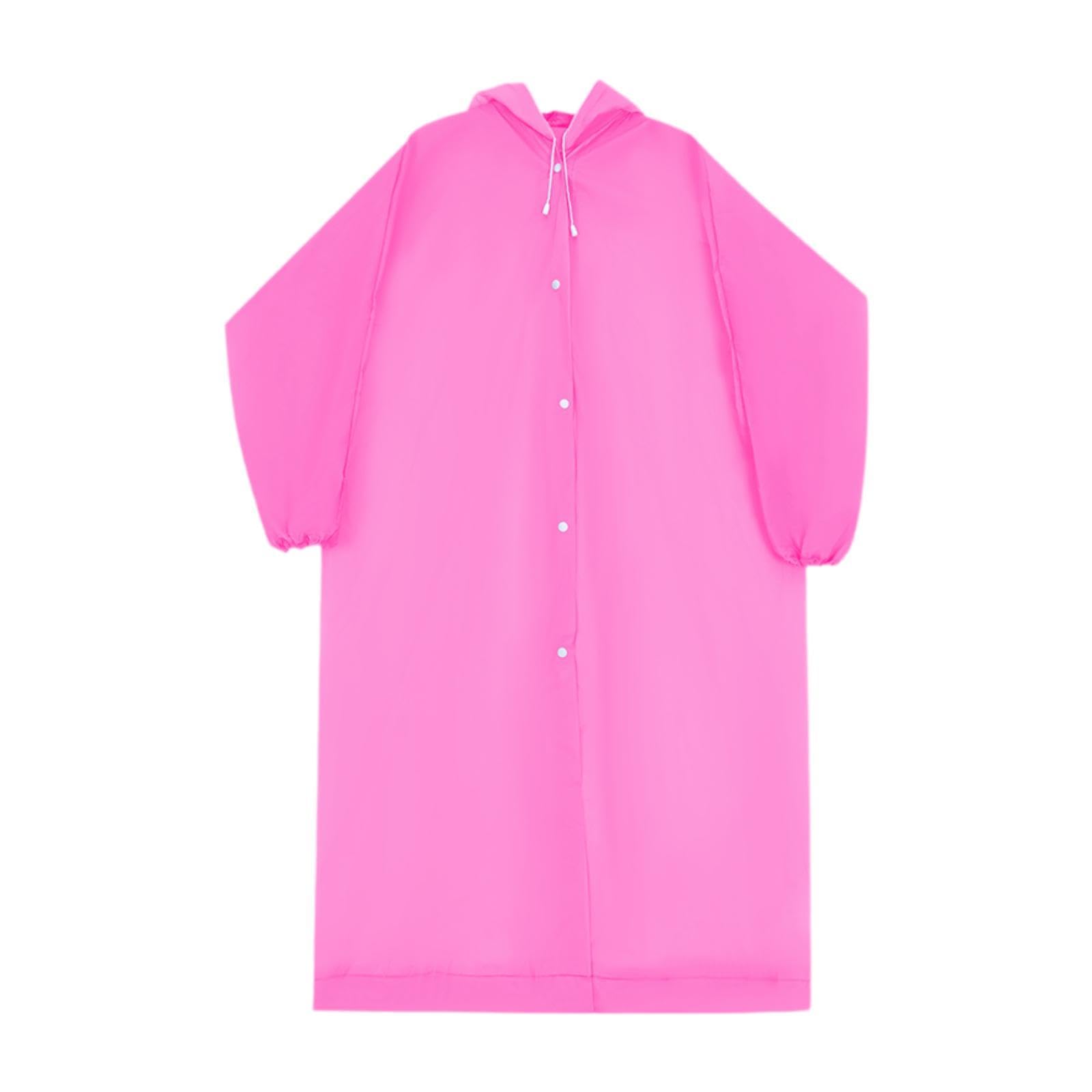 MERISHOPP Portable Raincoat Reusable Waterproof Rain Jacket for Outdoor Travel Camping Pink-image-23