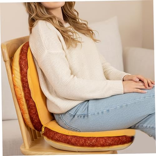 Almohada de hamburguesa anticuello rígido cojín de felpa ergonómico sofá 6