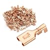 Baomain 4.8 mm(0.187) Female Spade Locking Tab Quick Splice Crimp Terminal Connector Non Insulated Pack of 100