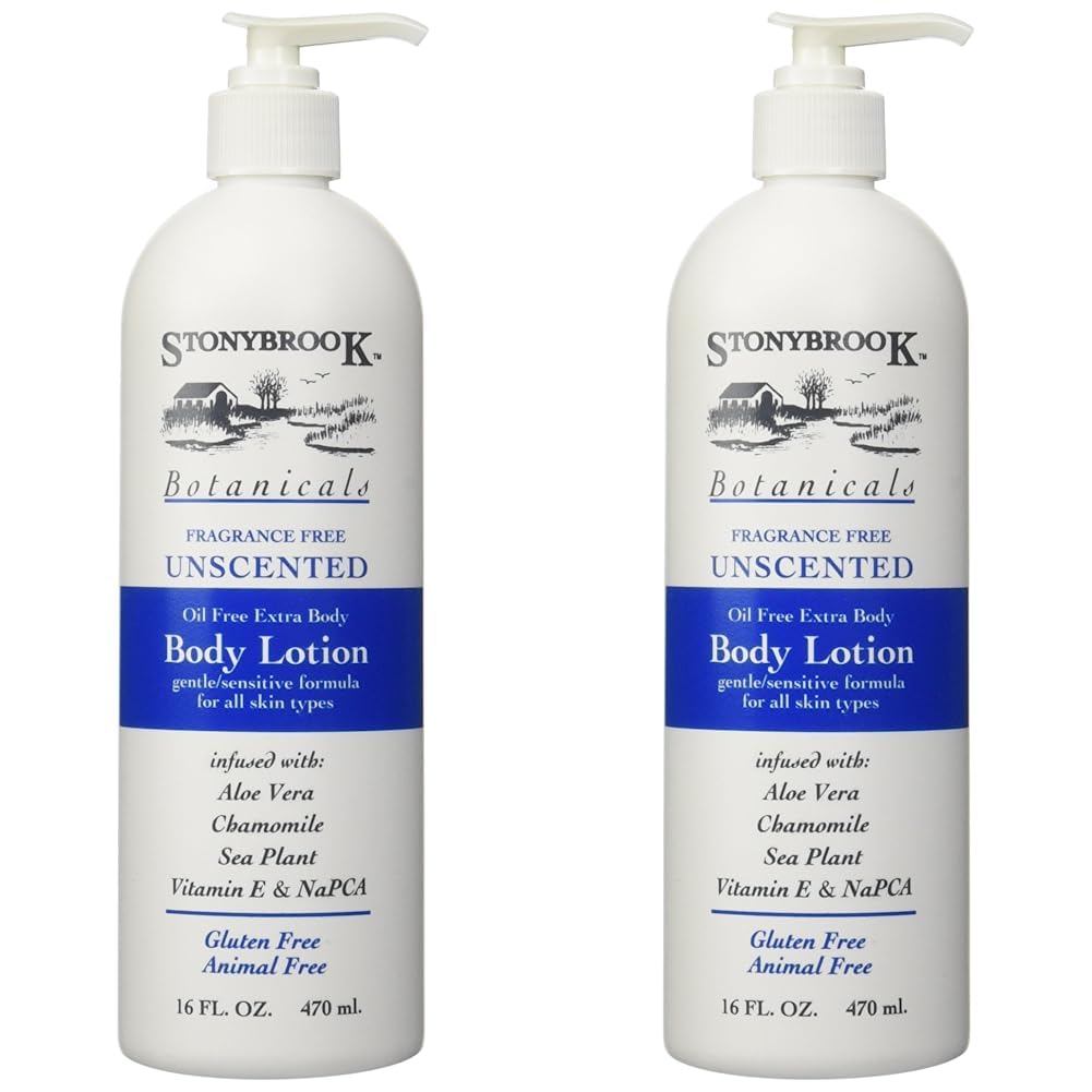 Stony Brook Body Lotion Unscented, 16 Fluid Ounce (Pack of 2)
