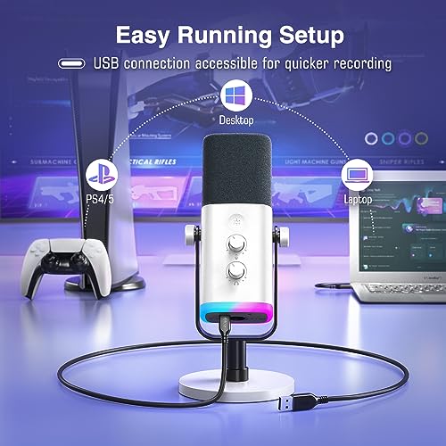 FIFINE PC Gaming Microphone, XLR/USB Microphone for Podcast