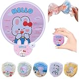 Heseyomo 6pcs Hand Fans for Women Foldable,Folding Hand Fan,Chinese Folding Fans Handheld,Folding Fan Cute Mini Cloth Portable Fan Holiday Gift with Handle Folding Fan