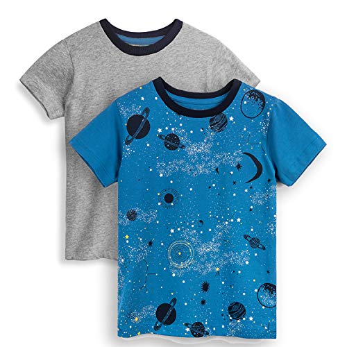 Image of Mightly Boys and Girls' Crewneck Short Sleeve T Shirts | 100% Organic Cotton, Colorful, Soft & Basic Crewneck Tee for Kids