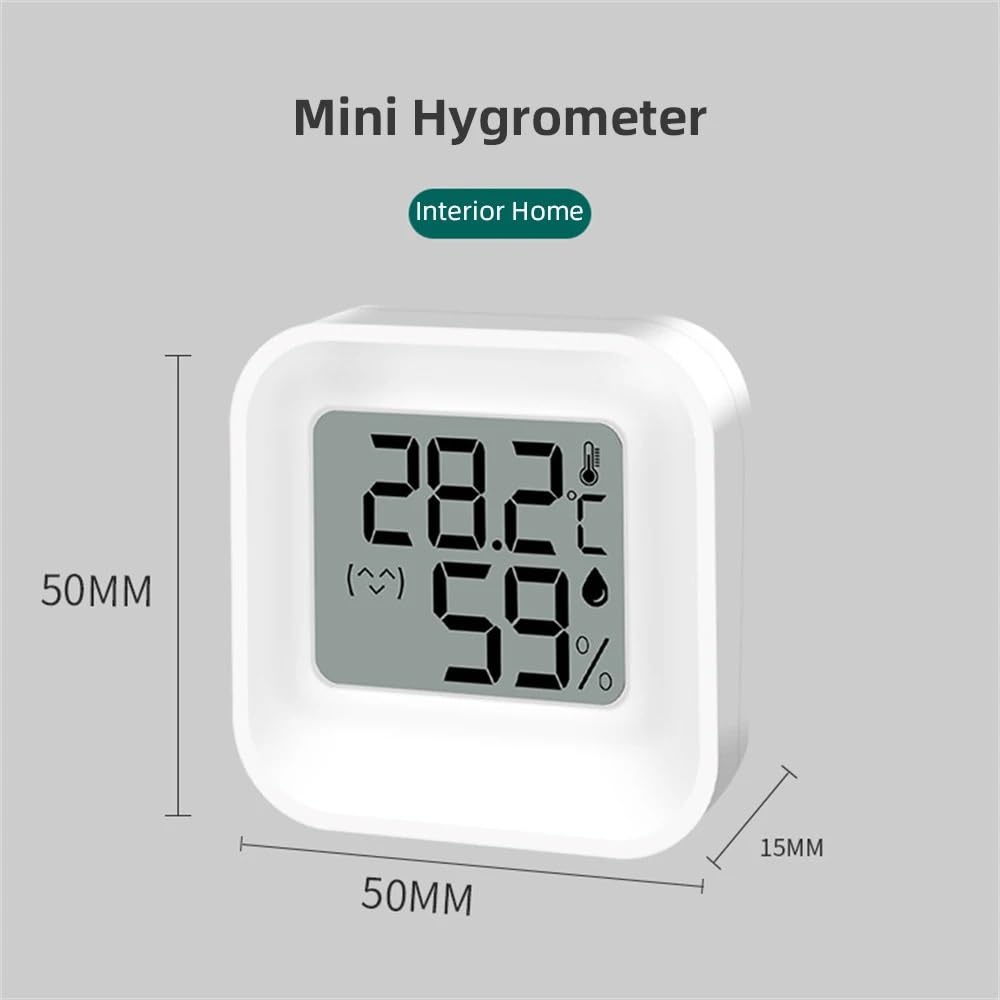 Home Mini LCD Digital Thermometer Hygrometer Indoor Room Temperature Humidity Meter Sensor Gauge -50~70℃(Style D)