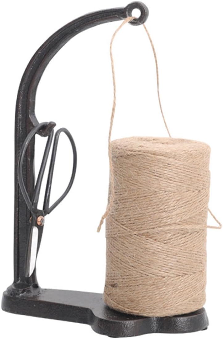 1Pc Elegant Cast Iron Twine Holder Retro Vintage Decor for Study Room Artistic Home Accessory Unique Yarn Storage for Tables Desks for Crafting Enthusiasts
