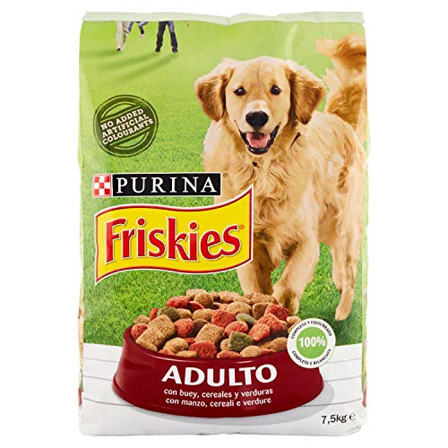 Purina Friskies - Croquetas para Perro Adulto con Carne de Vaca, Cereales y Verduras añadidas, 7,5 kg