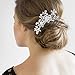 Aulufft 44 Pcs Wedding Bridal Hair Accessories, Sparkly Silver Rhinestone Flower Clip, Pearl Flower Butterfly Bridal Hair Side Combs for Women Bridesmaid Down Headpiece