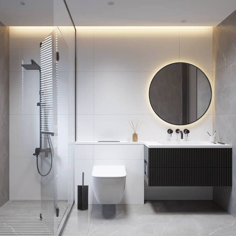 Image of DOWRY Stainless Steel Toilet Bowl Brush and Holder for Bathroom Storage Organization Cleaning, Black Freestanding Toilet Brush with Holder