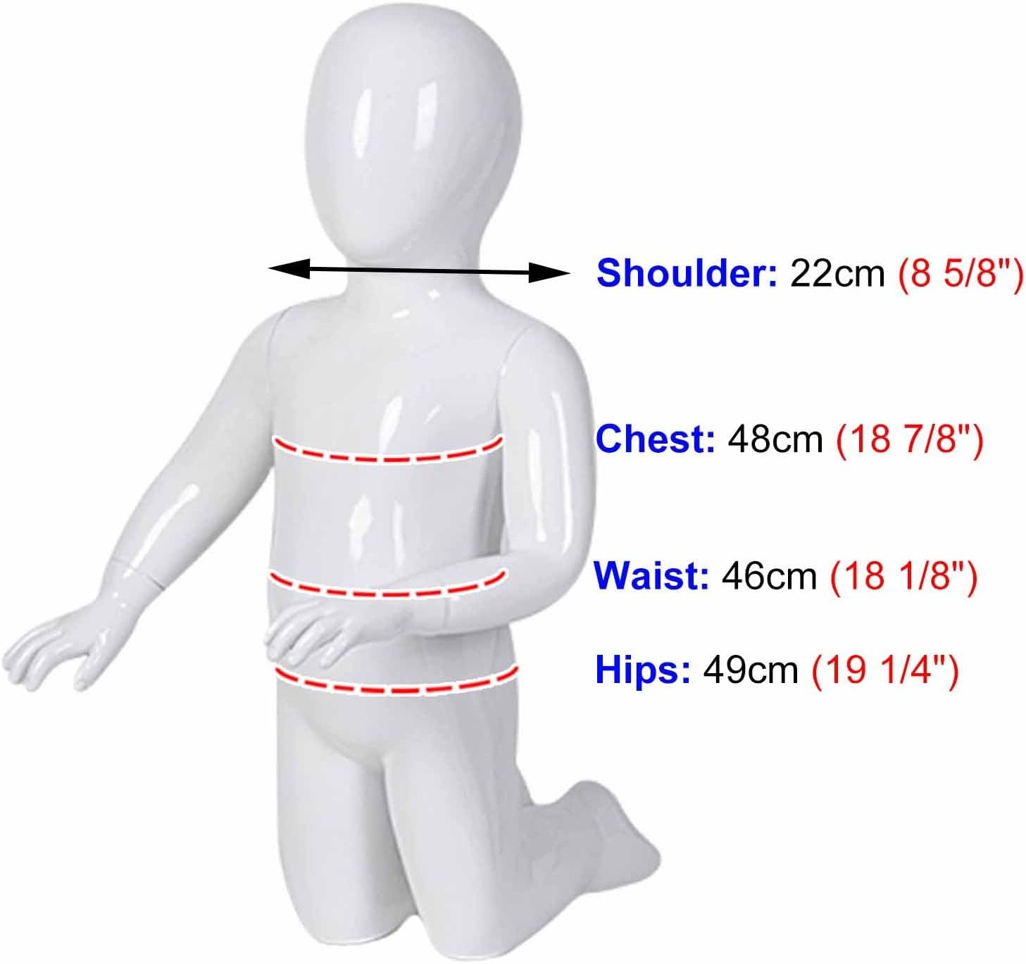 Baby Mannequin Display Torso - Realistic Child Posing Dress Form, Lightweight Kids Dummy for Store Shelf/Window - Ideal for Clothing Showcase (Kneeling Pose)