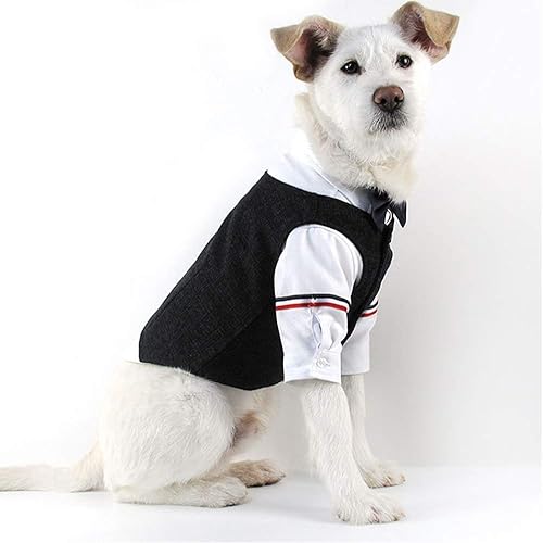Miniatura 4 de Meioro Ropa para perros, traje a cuadros para mascotas, disfraz de esmoquin para perro, chaleco formal de ropa de caballero, ropa de fiesta de boda,