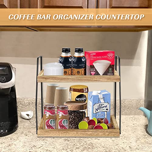 2 Tier Bathroom Counter Organizer, Wood Bathroom Organizer Countertop Bathroom Trays For Counter Vanity Organizer, Bathroom Skincare Organizer Coffee Station Organizer Kitchen Countertop Organizer #TOP3