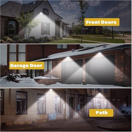 Image of Solar Motion Sensor Wall Light with Remote Control, COB LED Outdoor Security Light with Separate Solar Panel, 5 m Cable, 3 Lighting Modes, IP65 Waterproof Garden Garage (Solar Lights - 02)