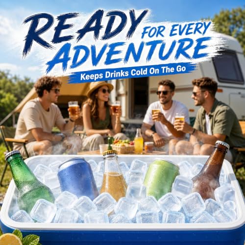 Image of 450 Pcs 15 lb Reusable Ice Cubes Bulk Clear Plastic Refreezable Cooler Cubes Keep Drinks Cool Longer Without Diluting Large Pack Ice Cube for Lunch Boxes Coolers Party Bars Camping Supplies
