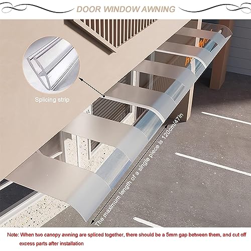 Auvent de fenêtre extérieure en polycarbonate avec structure arquée imperméable - 6