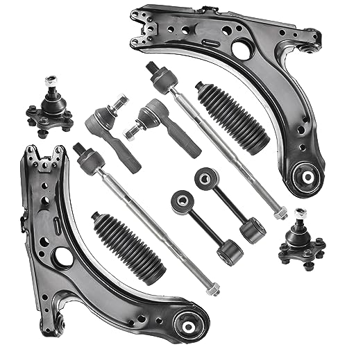 Image of ASTARPRO 12pcs Suspension Kit Front Lower Control Arms and Ball Joints /Tie Rod End Inner and Outer with Boot /Sway Bar Links Compatible with 2002-2010 Volkswagen Beetle Golf Jetta