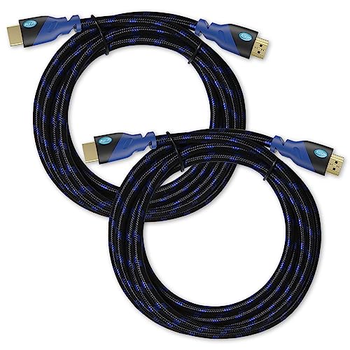 AURUM CABLES Ultra Series High-Speed 4k HDMI Cable with Ethernet for Gaming and TV, 10ft Braided Network Extender HDMI Cord Supports, 3D,1080P, ARC, Compatible with PC Laptops Xbox PS3 PS4 PS5, 2 Pack