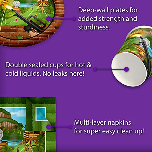 Fort nite Party Supplies - Battle Gamer Birthday - Fortnight Video Game Party Decorations | Disposable Tableware Set Includes Plates Napkins Cups | Kit for 16 - Thumbnail 5